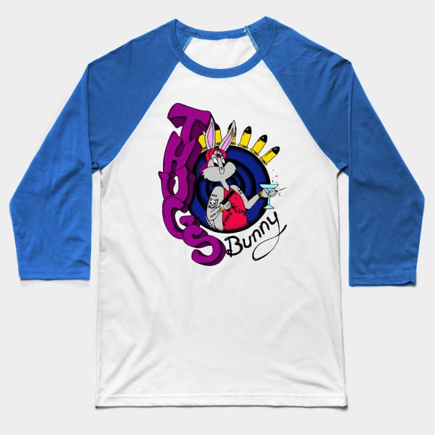 Thugs Bunny bullseye Baseball T-Shirt by salesgod